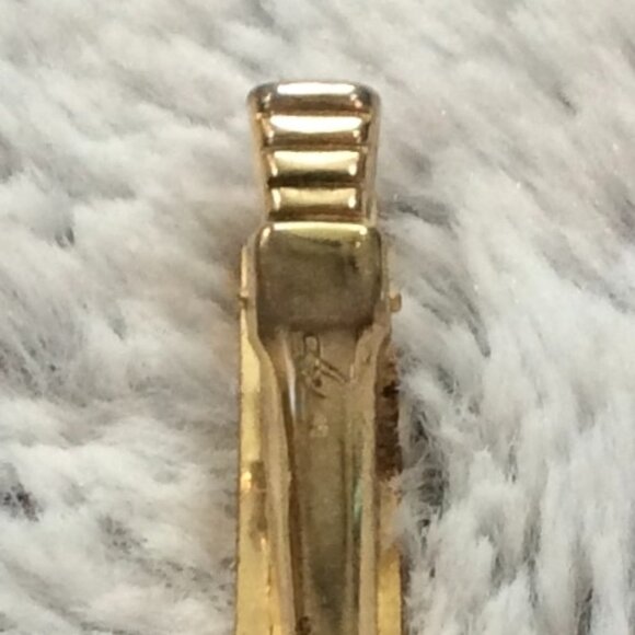 Vintage Avon Gold Tone Brushed Gold-Tone Metal Tie Clasp - Picture 7 of 8
